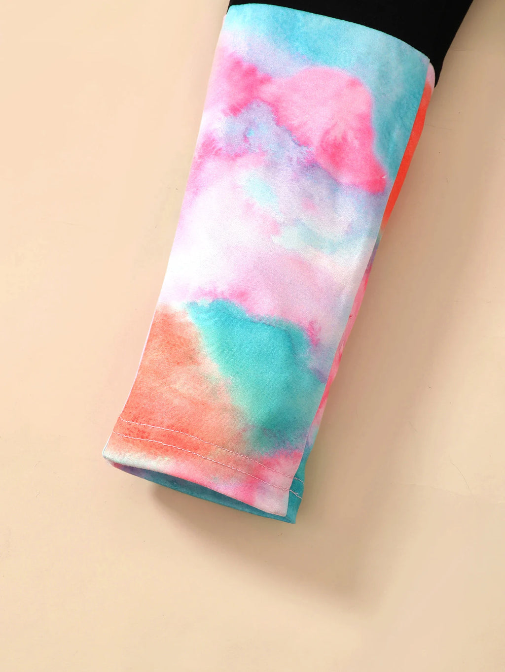 4-7 Year Girls' Set Round Neck Cartoon Cute Kitten tie-dye L