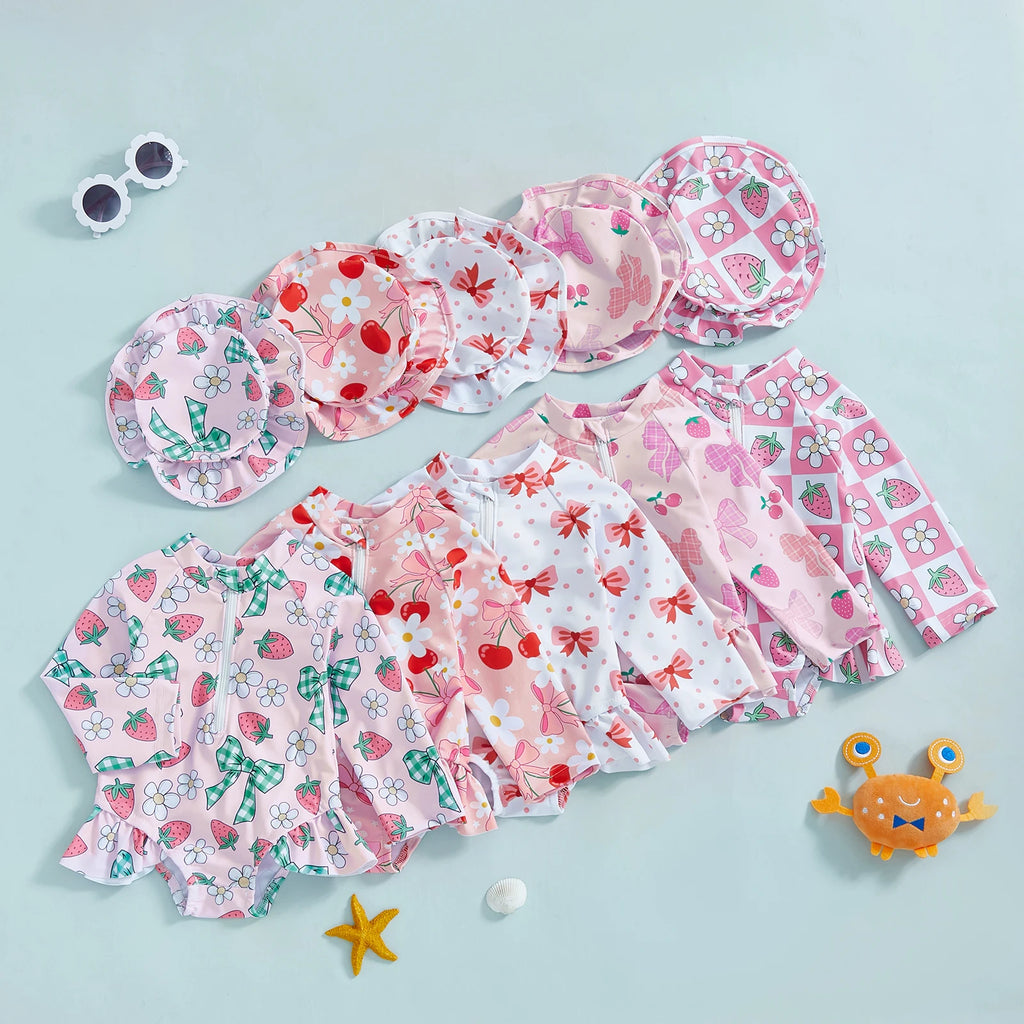 Summer Baby Girls Beacwear Princess Toddler Infant Rash Guar