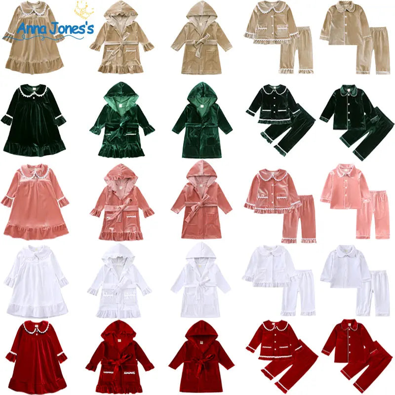 Velvet Christmas Pyjamas Set – Kids