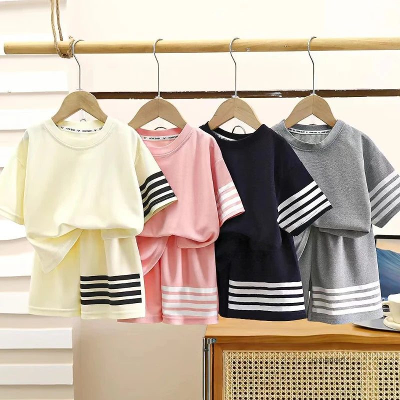 2pcs Baby Sports Suits Summer Clothes Boys Girls Casual Shor