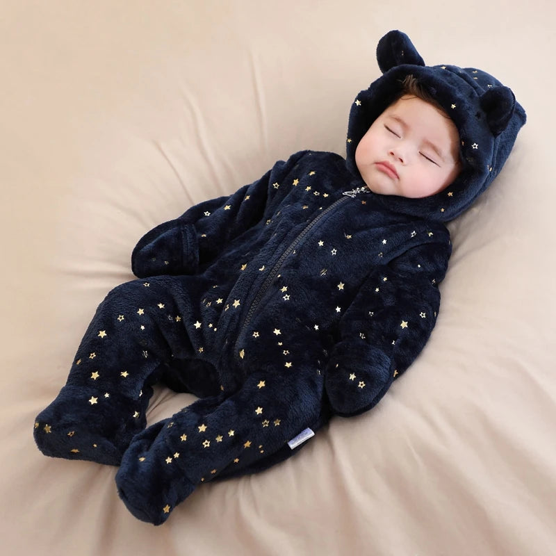 Cosy Flannel Baby Romper | Newborn–19M