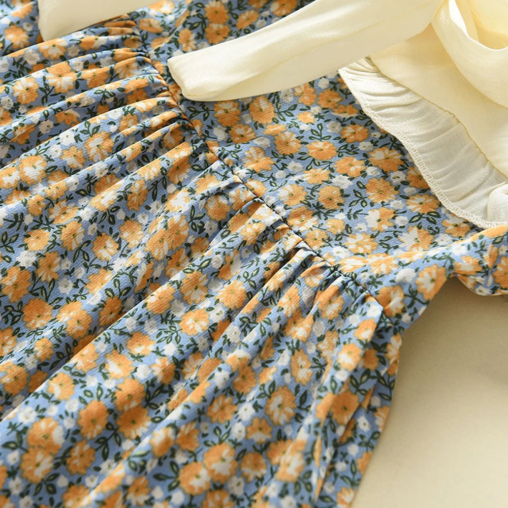 Sunny Floral Bow Dress – Yellow