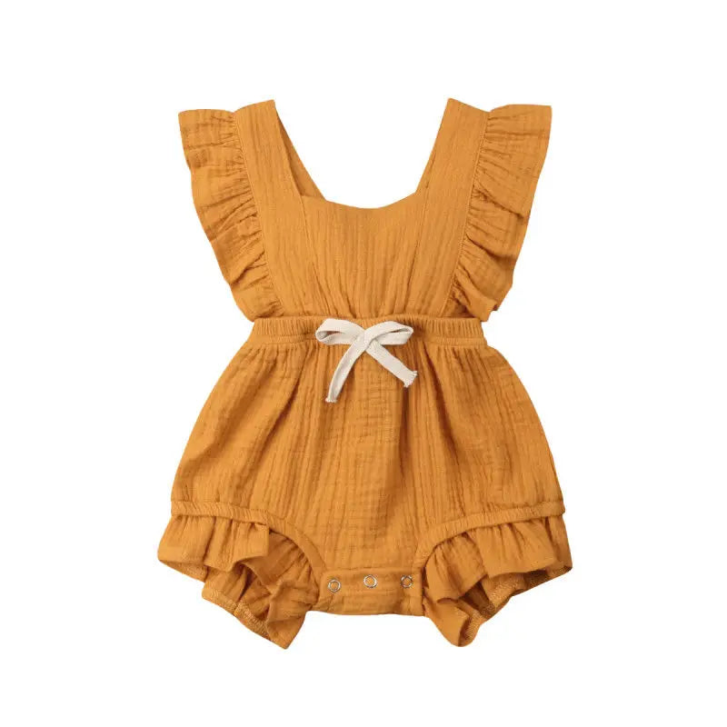 Citgeett sUMMER Newborn Baby Girls Ruffle Solid Color Bodysu