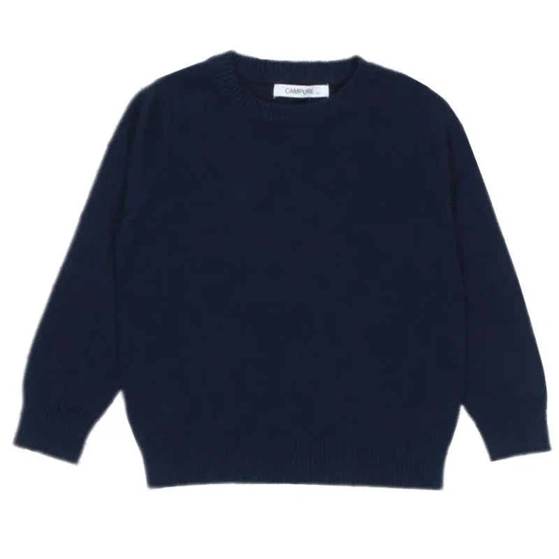 2025 New Autumn Baby Boys Girls Pure Color Sweaters 1-8Yrs K