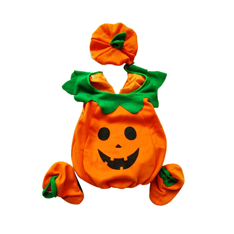 2026 Baby Girls Boys Children Jumpsuit Halloween Pumpkin Cos