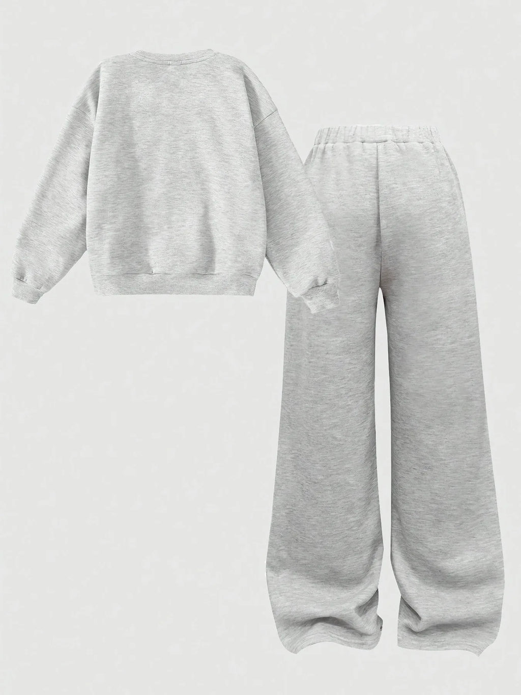 Girls 2Pcs Outfit NYC Letter Print Crew Neck Sweatshirt & Wi