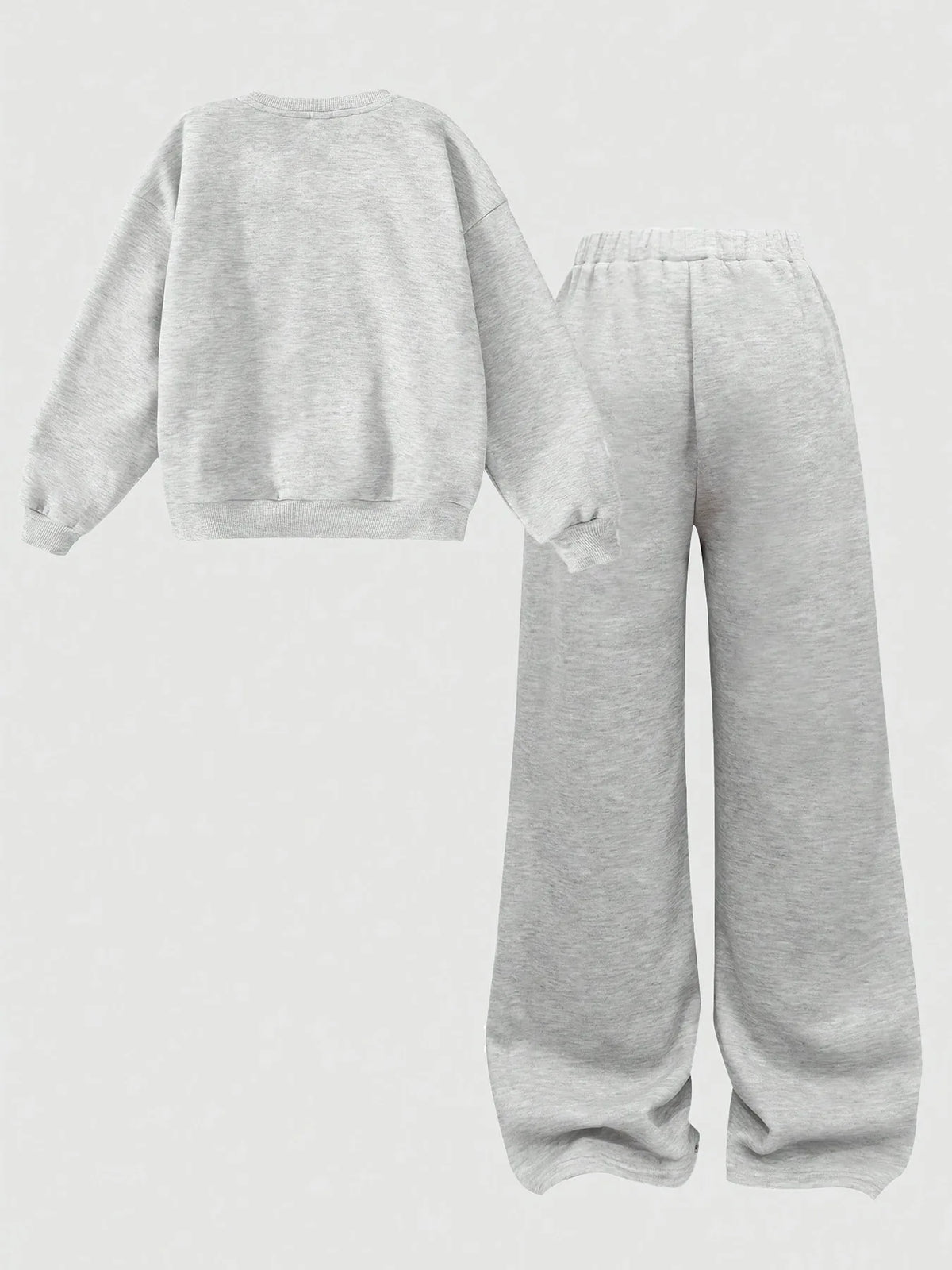 Girls 2Pcs Outfit NYC Letter Print Crew Neck Sweatshirt & Wi