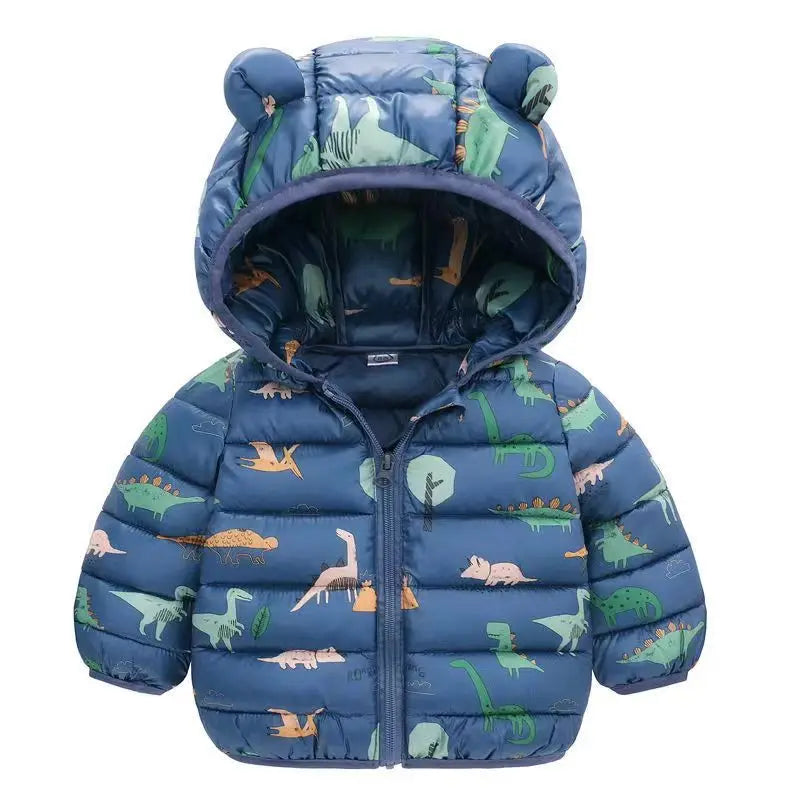 Cute Bear Hooded Puffer Coat – Pink or Blue