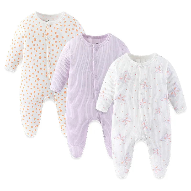 Kiddiezoom 3 Pcs/Lot Autumn Winter Unisex Cartoon Long Sleev
