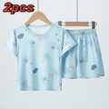 Wild Elephant Short Sleeve Outfit | Kids Casual Set