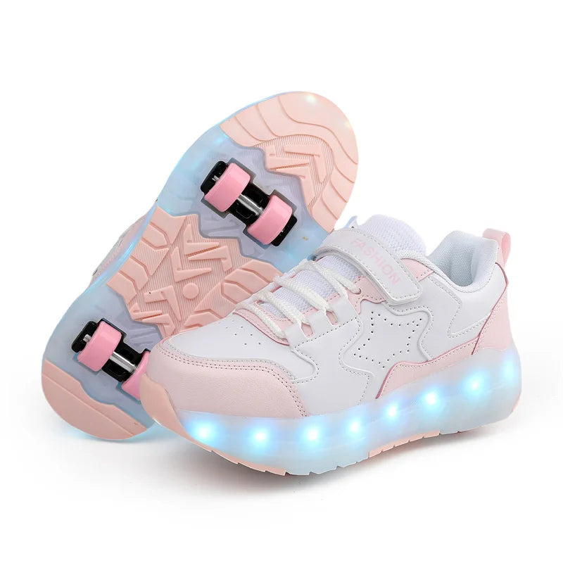 Kid Led Sneakers USB Charging Luminous Shoes Outdoor Sport R
