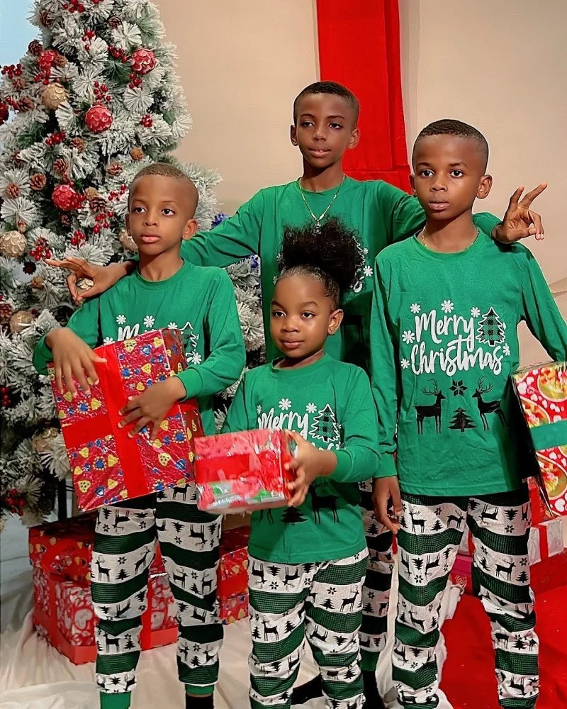 Merry Christmas Family Matching Outfits All Elk Print Mother