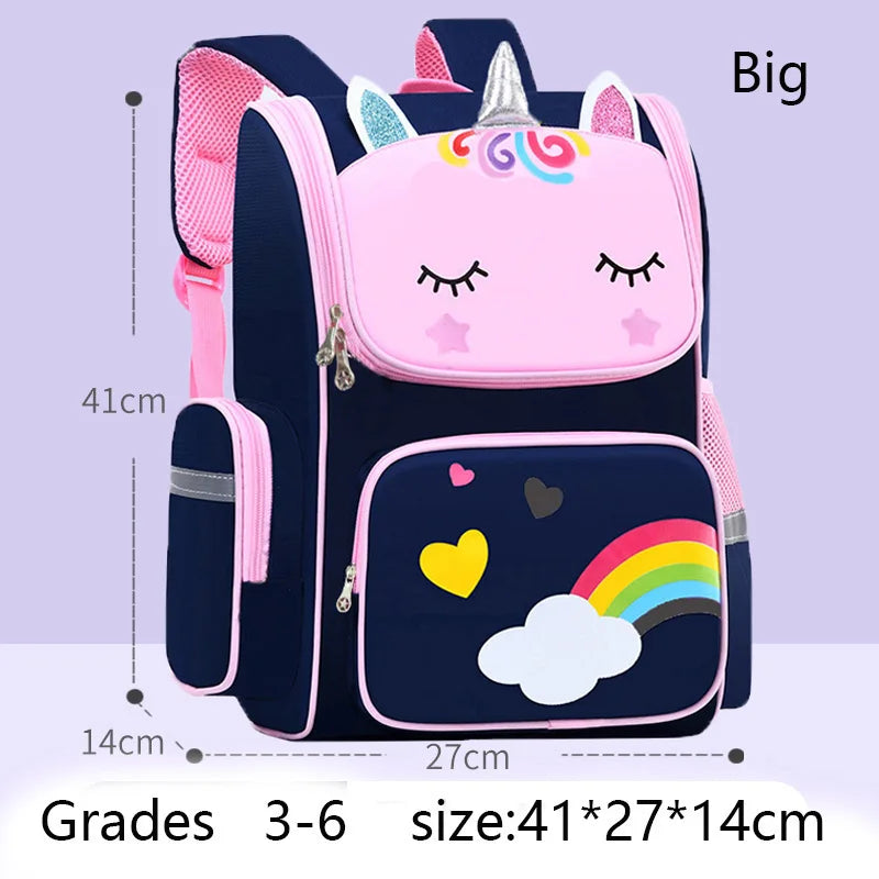 Kid Backpack for Girl Unicorn Children Bookbag Rainbow Eyes