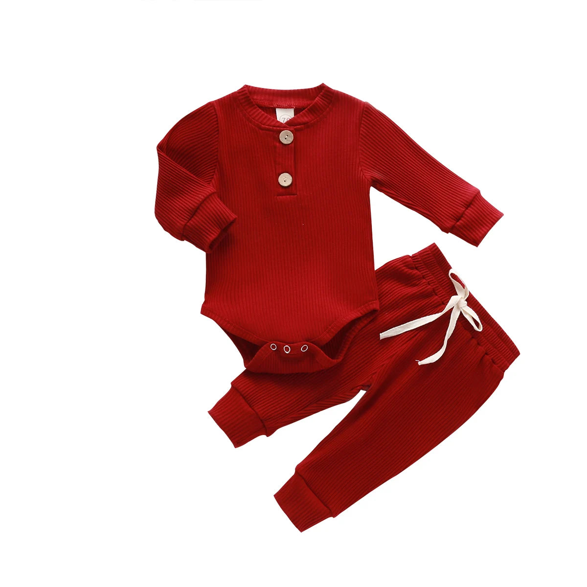 Infant Newborn Baby Girl Boy Spring Autumn Ribbed/Plaid Soli