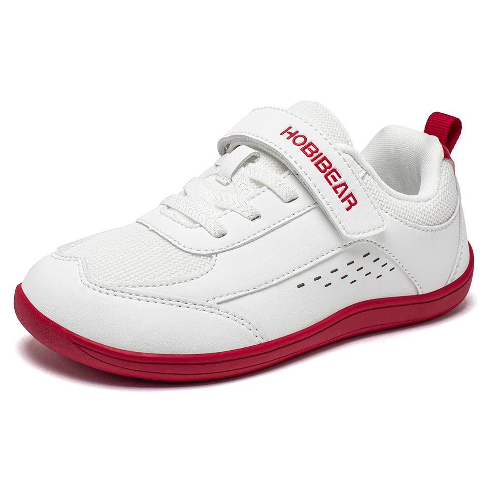 HOBIBEAR Kids Wide Toe Shoes Big Kid Barefoot Hook Loop Mini