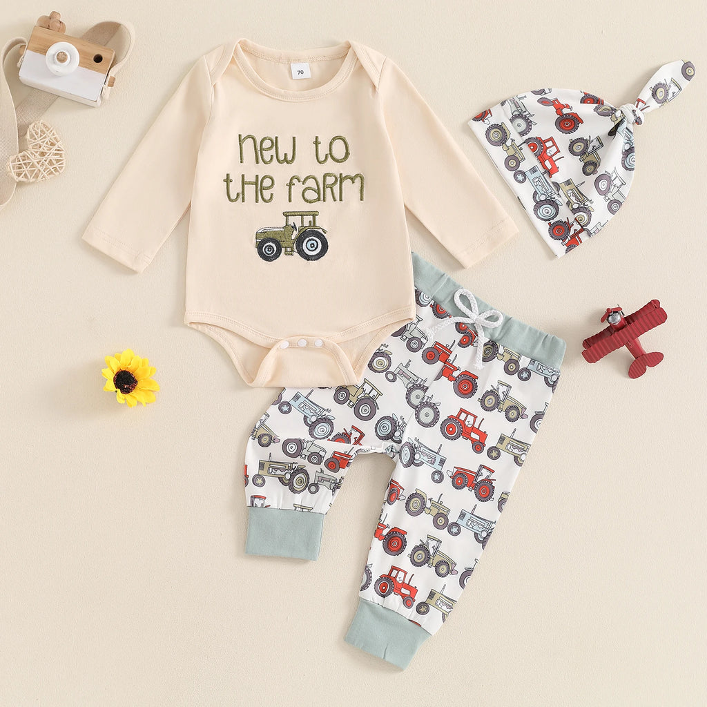 Citgeett Summer Infant Baby Boys Pants Set Long Sleeve Embro