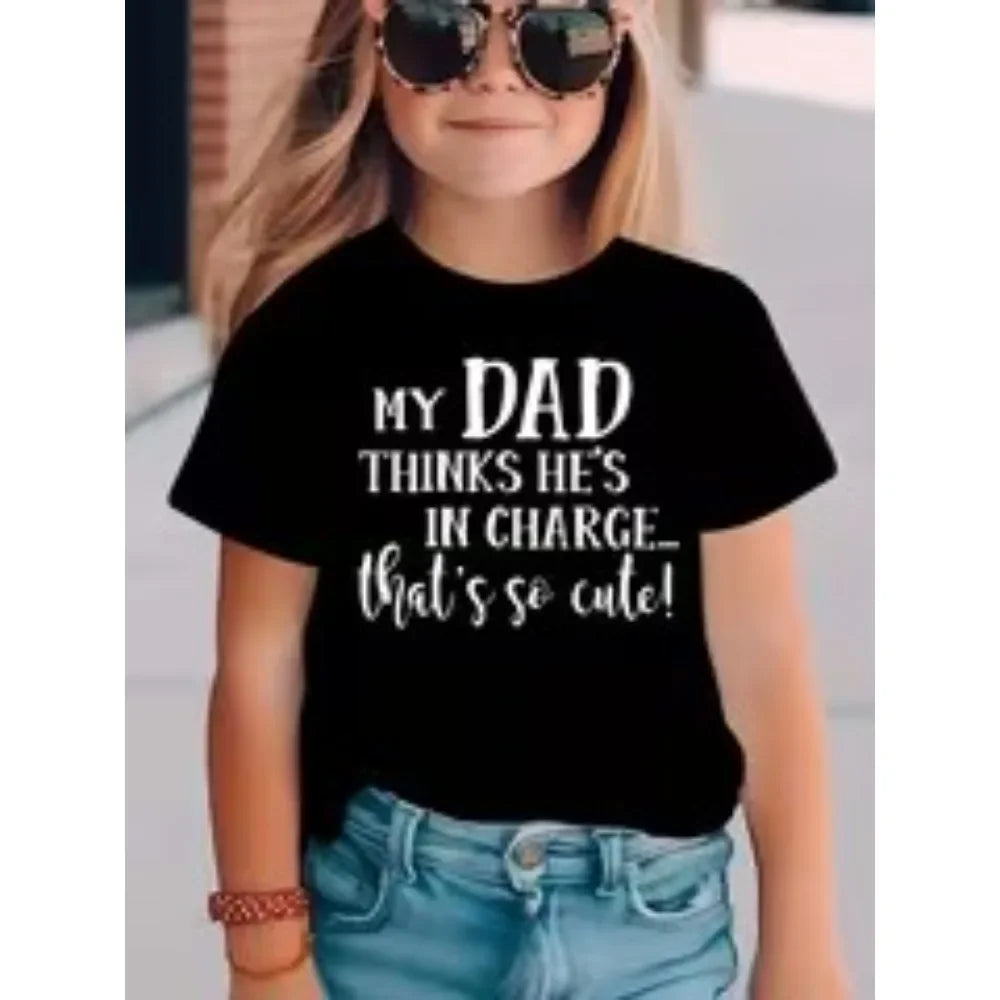 Summer Funny Letter Cute Printer Children's T-shirt Casual F