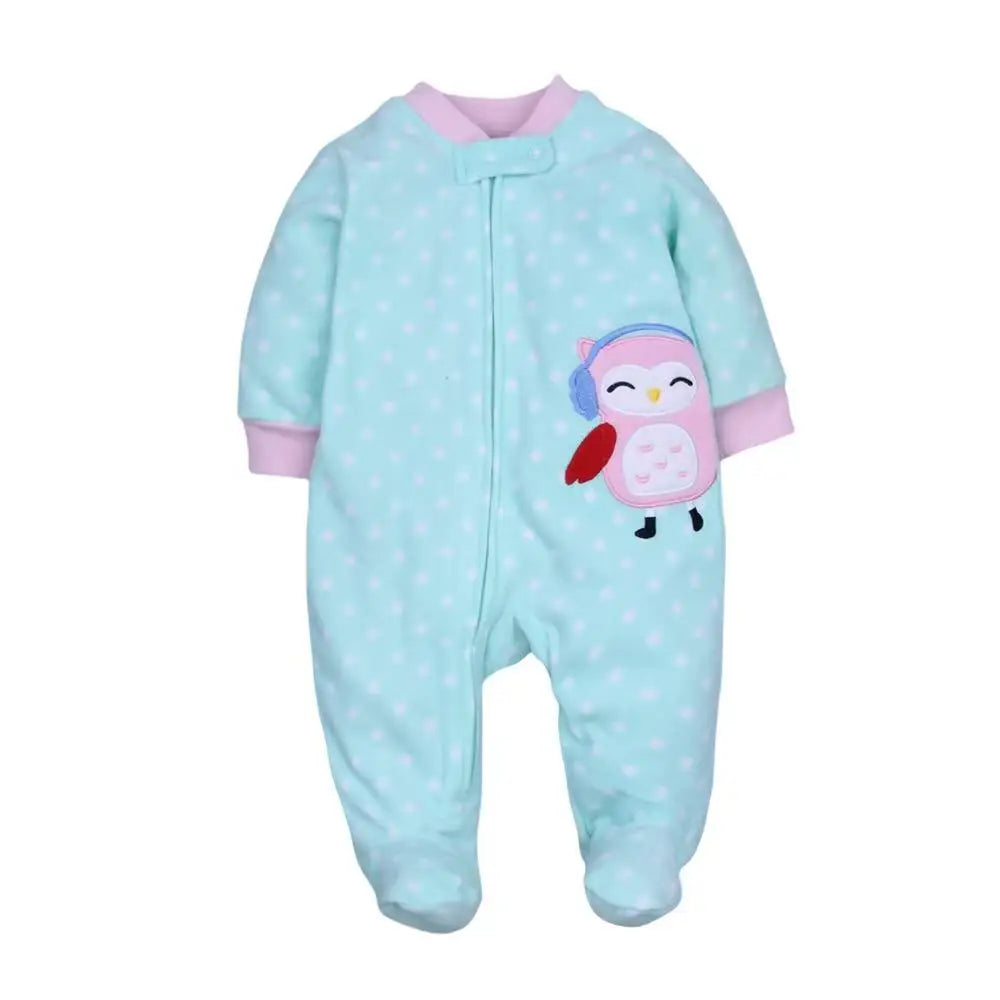 Cosy Animal Fleece Romper | Newborn–12 Months