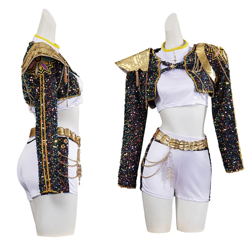 Kid Girls  Cosplay Kids Black Gloden Costume Chid Disguise P