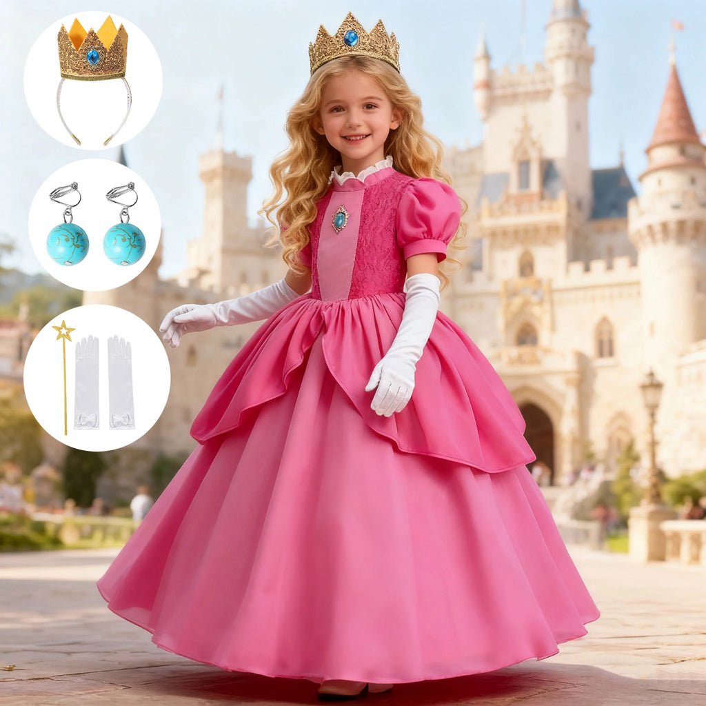 Peach Princess Ball Gown Costume Dress