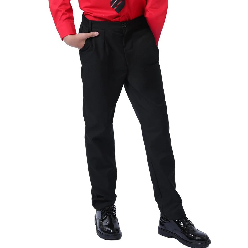 Kids Pants Boys Black School Uniforms Teenagers Formal Adjus