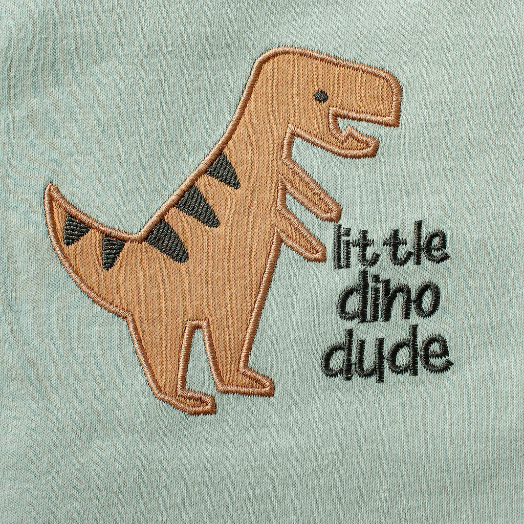 Dino Stripe Three-Piece Baby Romper Set