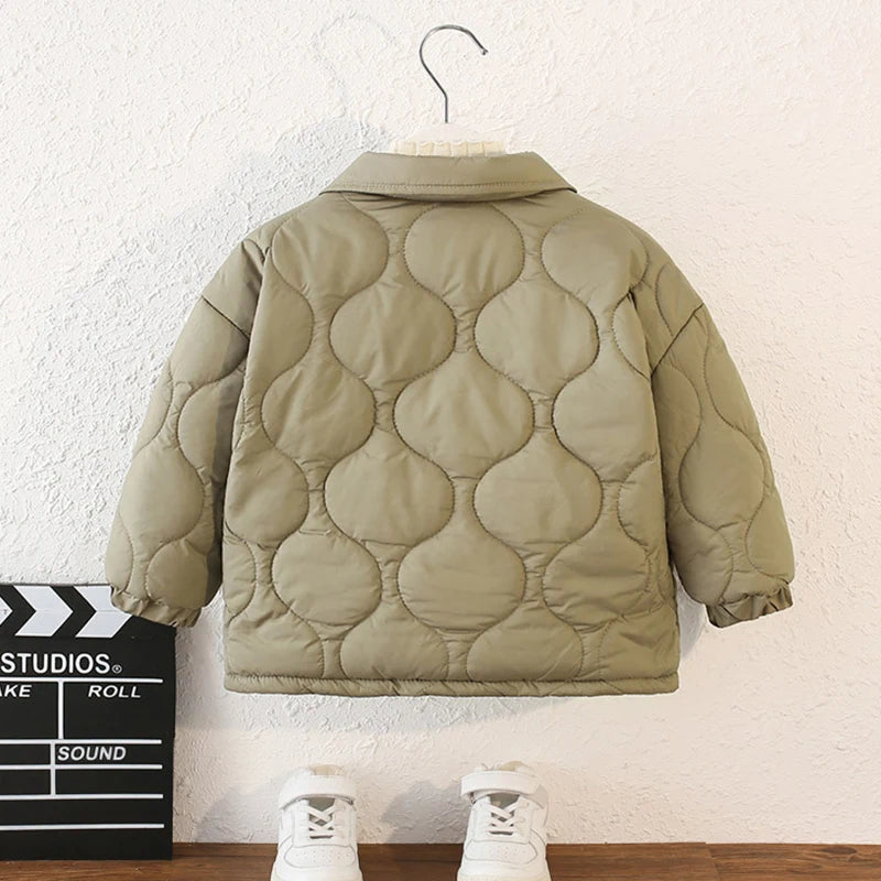 Boys Velvet-Lined Winter Coat | Warm & Cosy