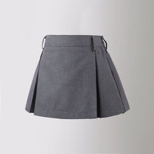 Load image into Gallery viewer, Girls' Pleated Skirt Grey Classic College Style Solid Mini S