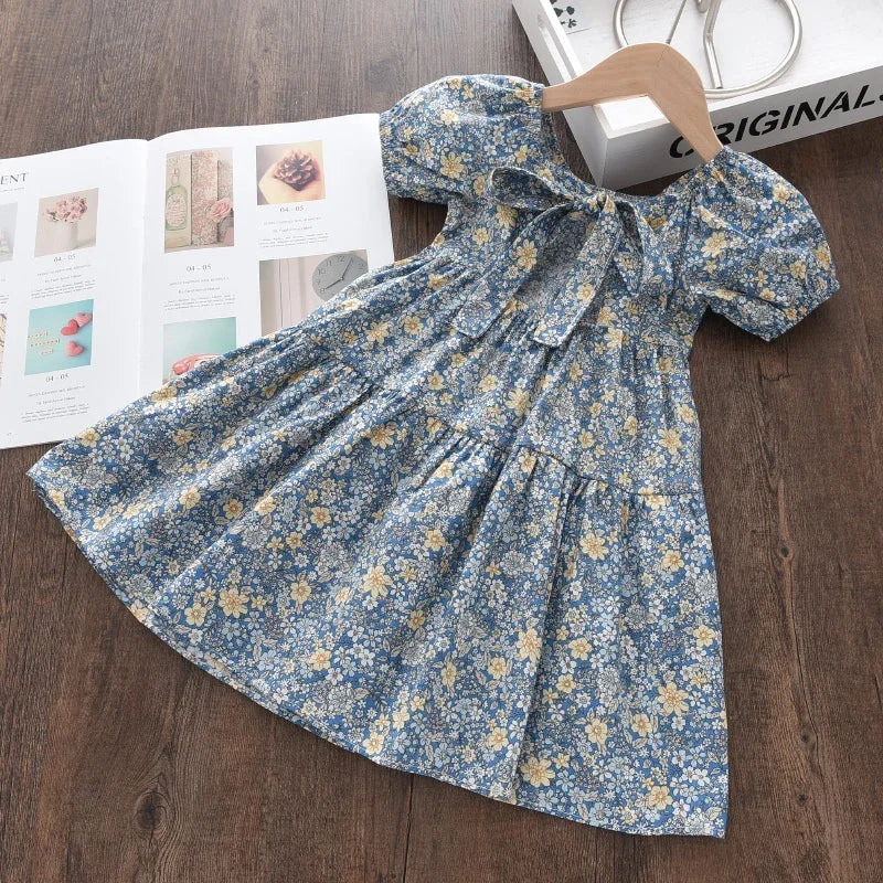 Rose Pink Plaid Bow Party Dress