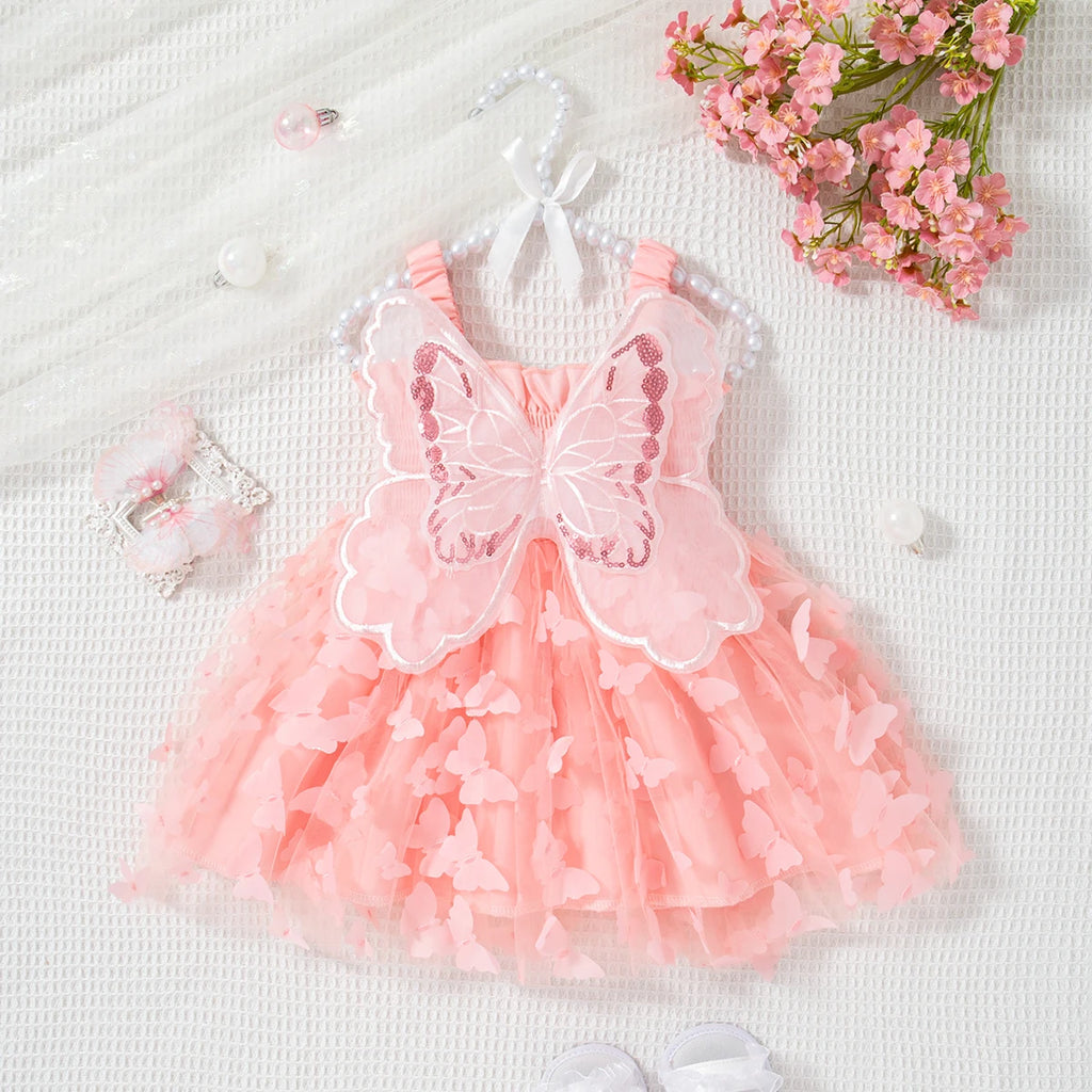 Butterfly Suspender Dress for Baby Girls
