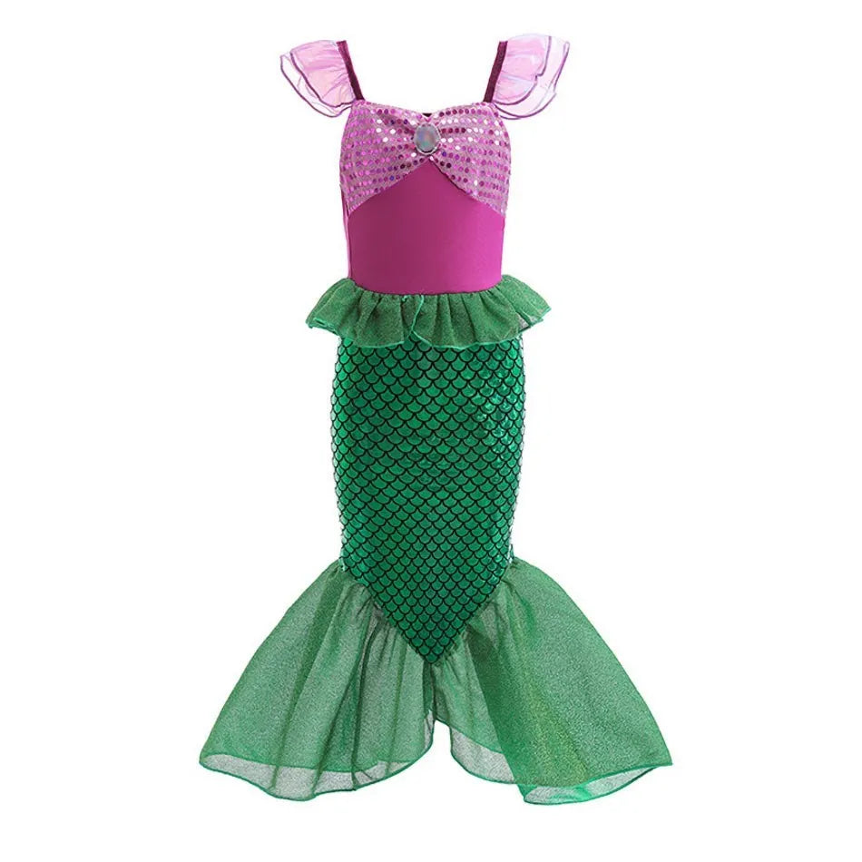Girls Elsa Anna Dress Children Princess Carnival Dress Kids