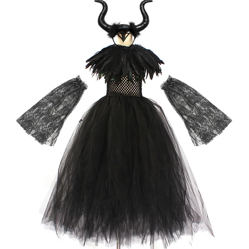 Black Mesh Evil Queen Tutu Dress Costume