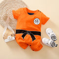 Anime-Style Baby Romper in Soft Orange Cotton