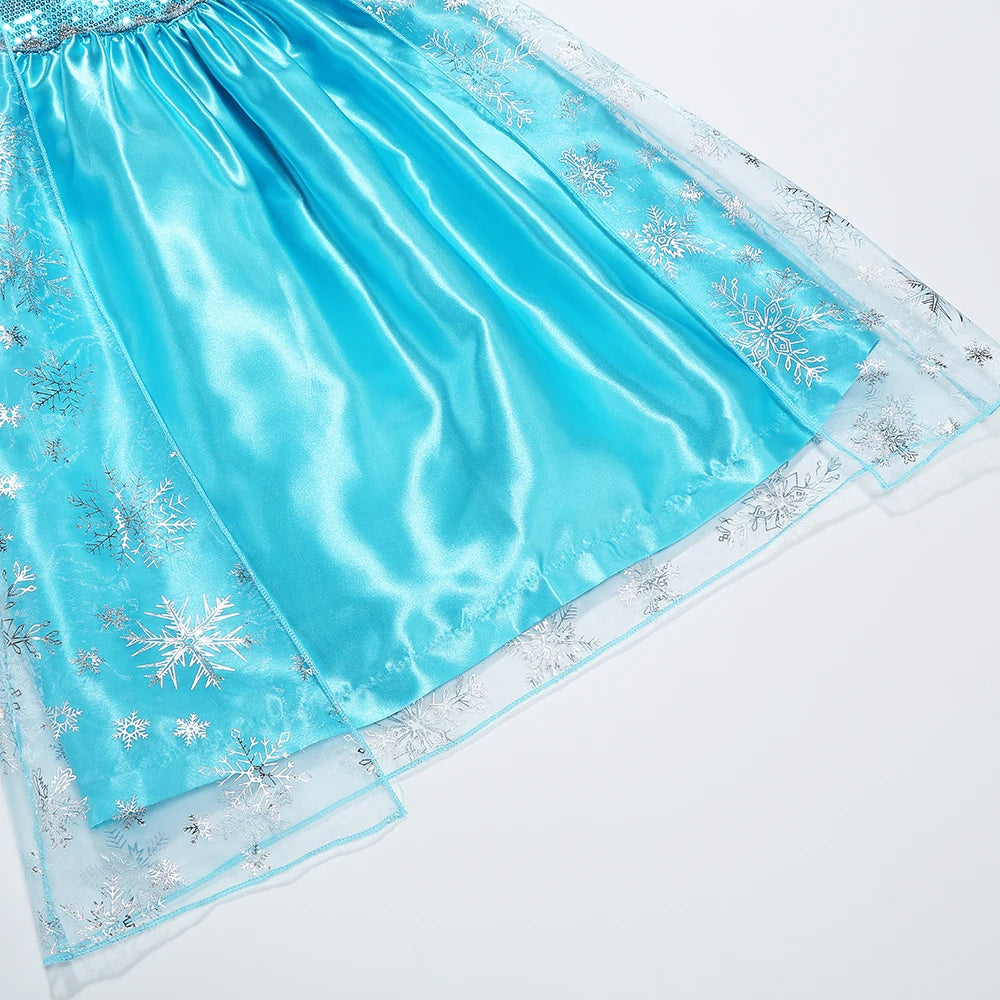 2026 Vestidos Snow Queen Princess Dress Girls Costume Hallow
