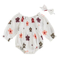 Autumn Floral Baby Romper & Headband Set