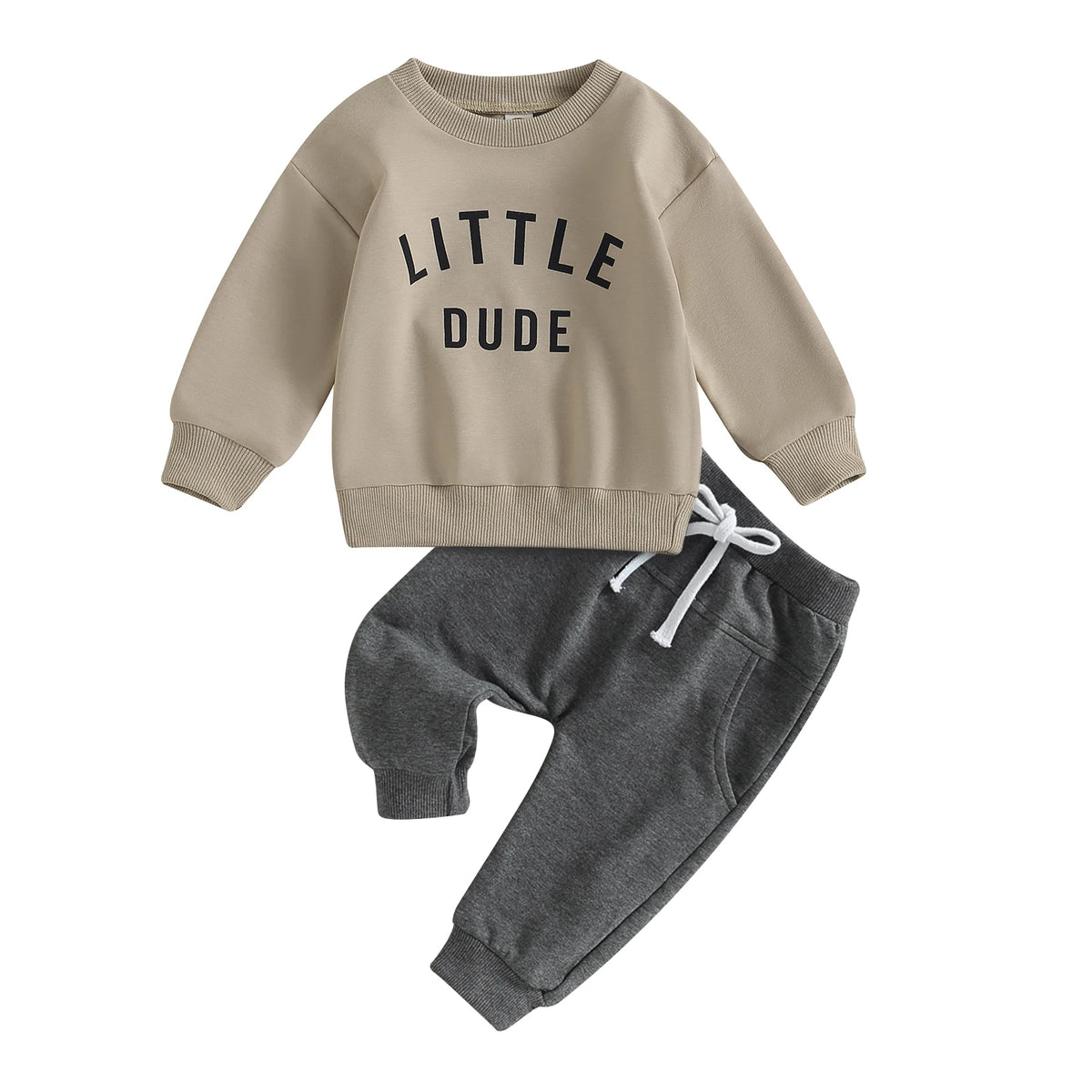 Letter Print Sweatshirt & Joggers Set