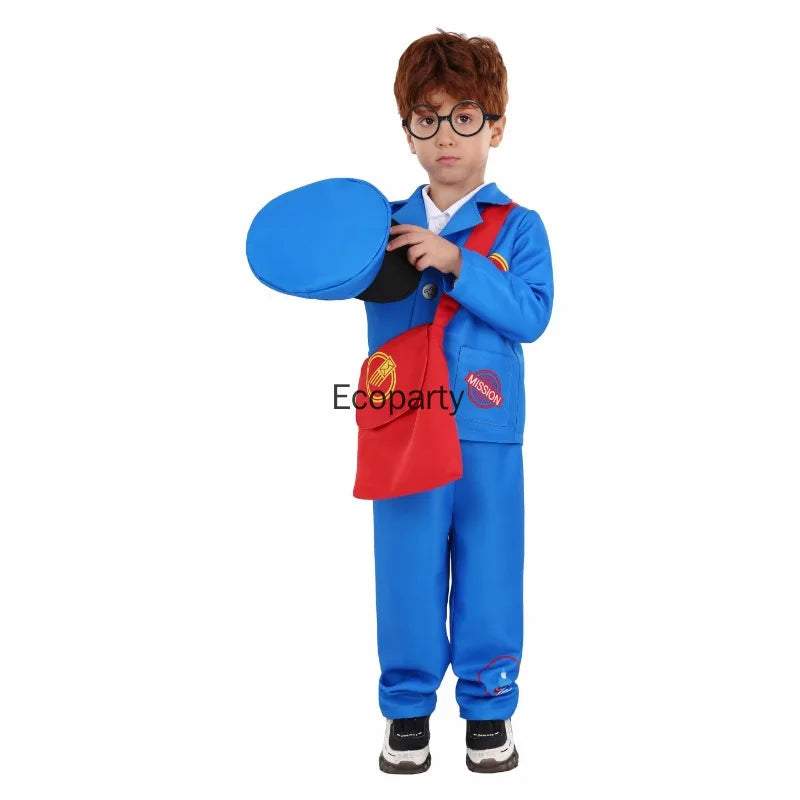 Blue Postman Costume with Hat & Bag