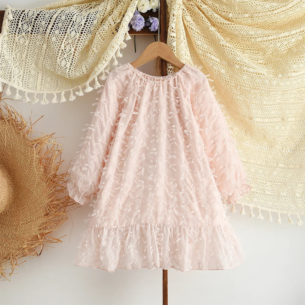 Flower Print Long Sleeve Princess Dress