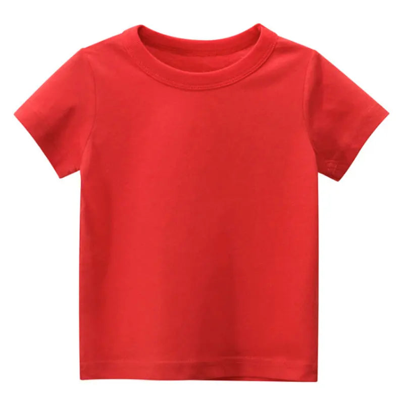 Kids Solid T Shirt Tops for Child Boys Girls Baby Toddler Bl