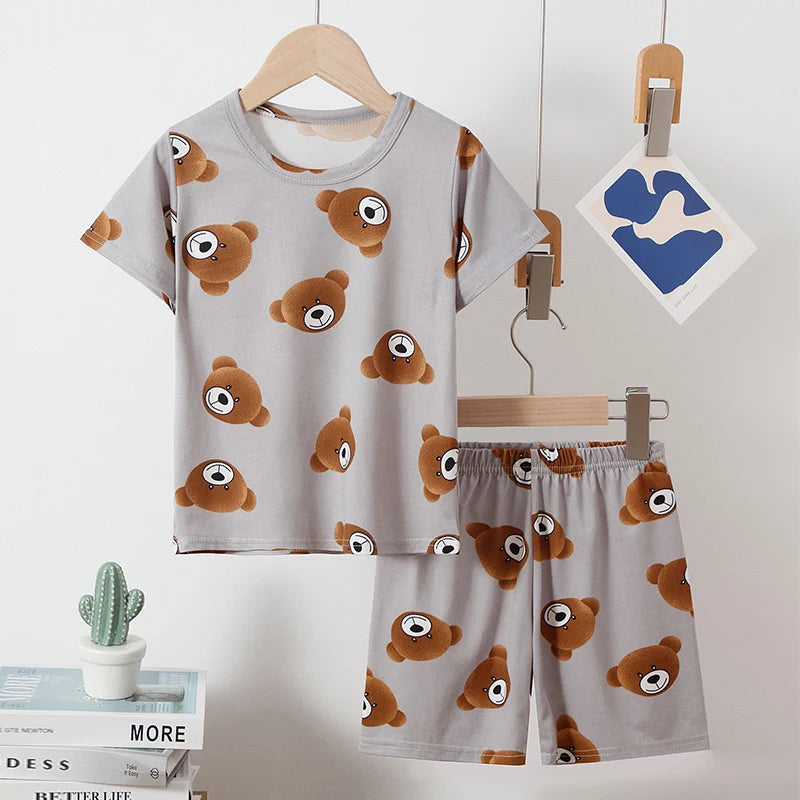 Kids' Printed Pyjama Set | Cute Animal Designs