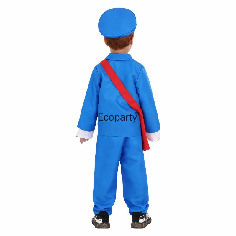 Blue Postman Costume with Hat & Bag