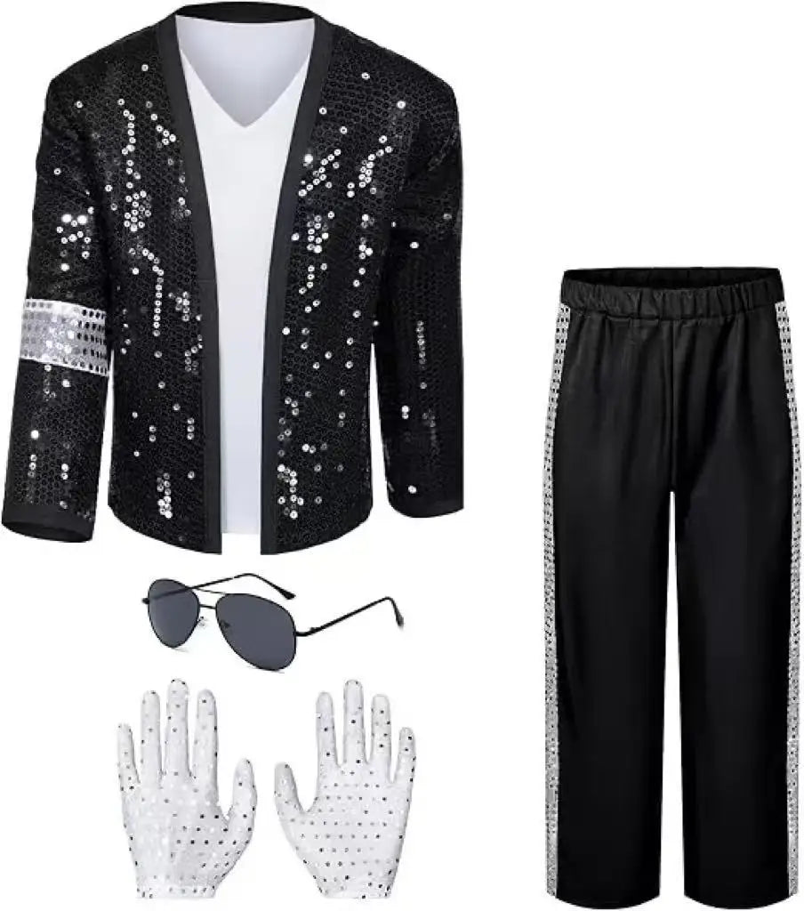 Kids Michael Jackson Costume Boys Superstar Singer Outfit Ha