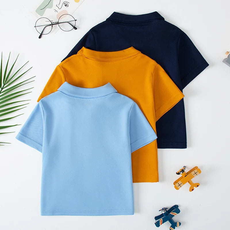 1/3 Pack Children's Solid color POLO Shirt Boy Handsome Fash