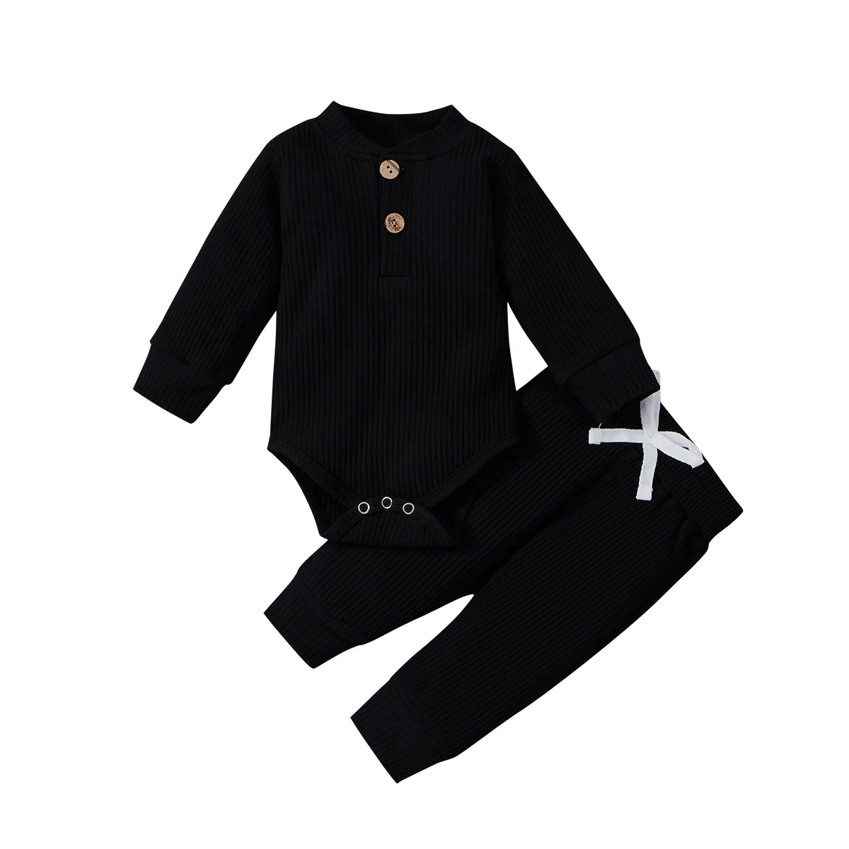 Infant Newborn Baby Girl Boy Spring Autumn Ribbed/Plaid Soli