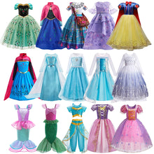 Load image into Gallery viewer, Girls Elsa Anna Dress Children Princess Carnival Dress Kids