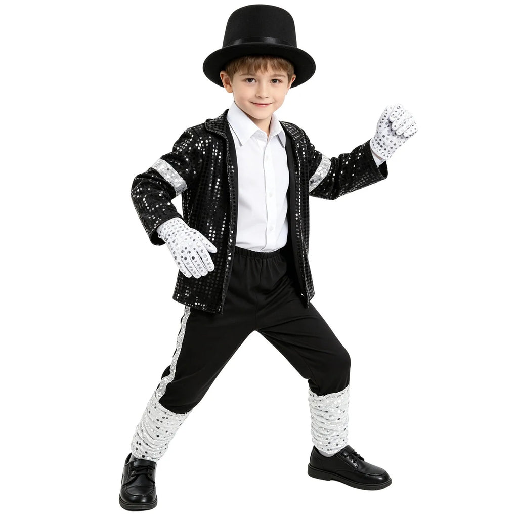Boys Michael Pop Star Jackson Halloween Cosplay Costume Carn