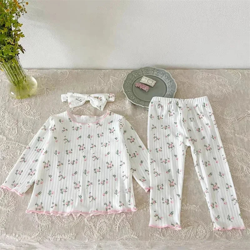 Floral Lace Pyjama Set | Girls Long Sleeve Sleepwear
