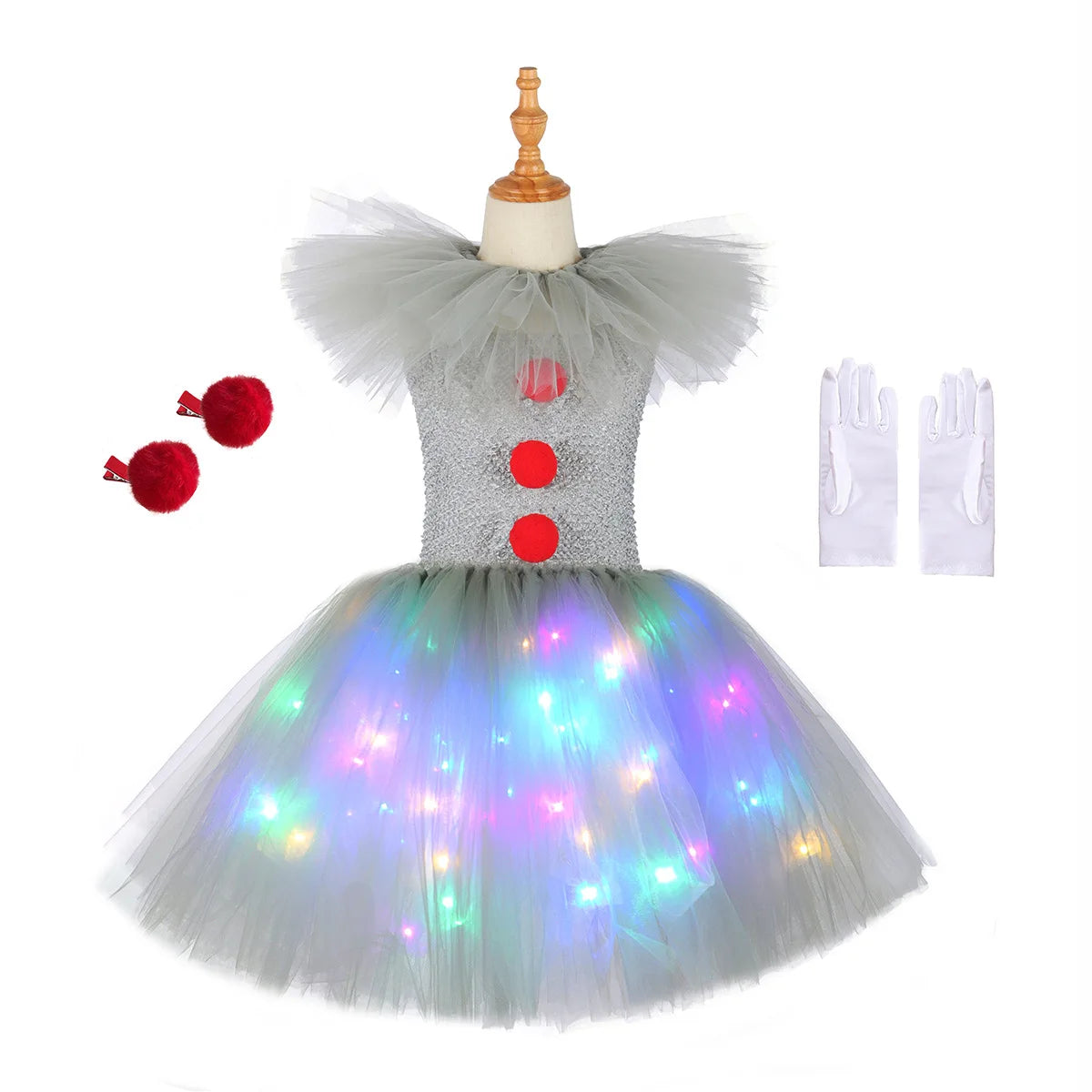 Light-Up Clown Tutu Dress | Halloween Costume