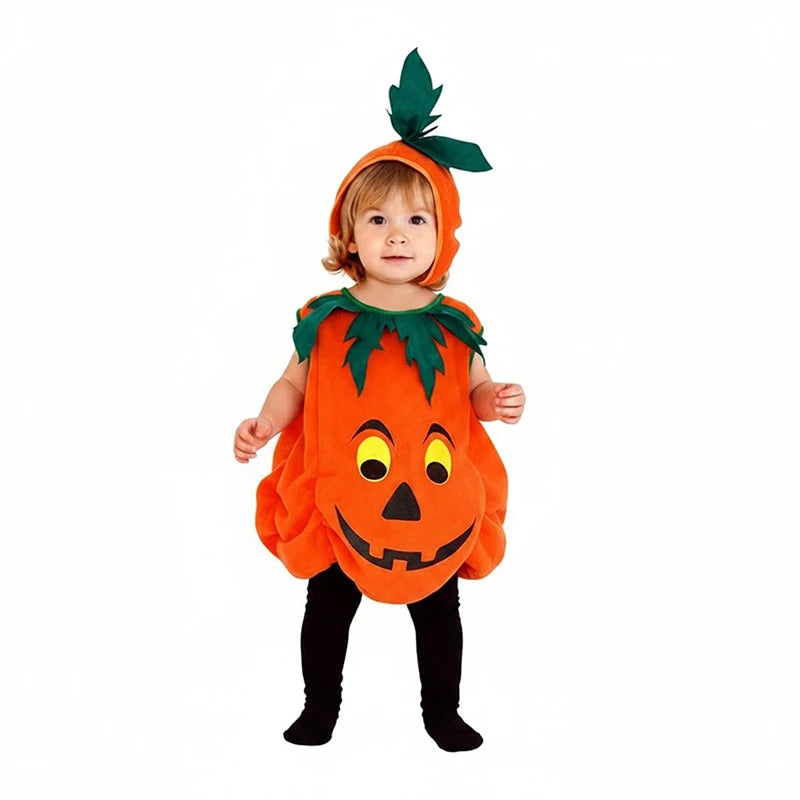 2026 Baby Girls Boys Children Jumpsuit Halloween Pumpkin Cos