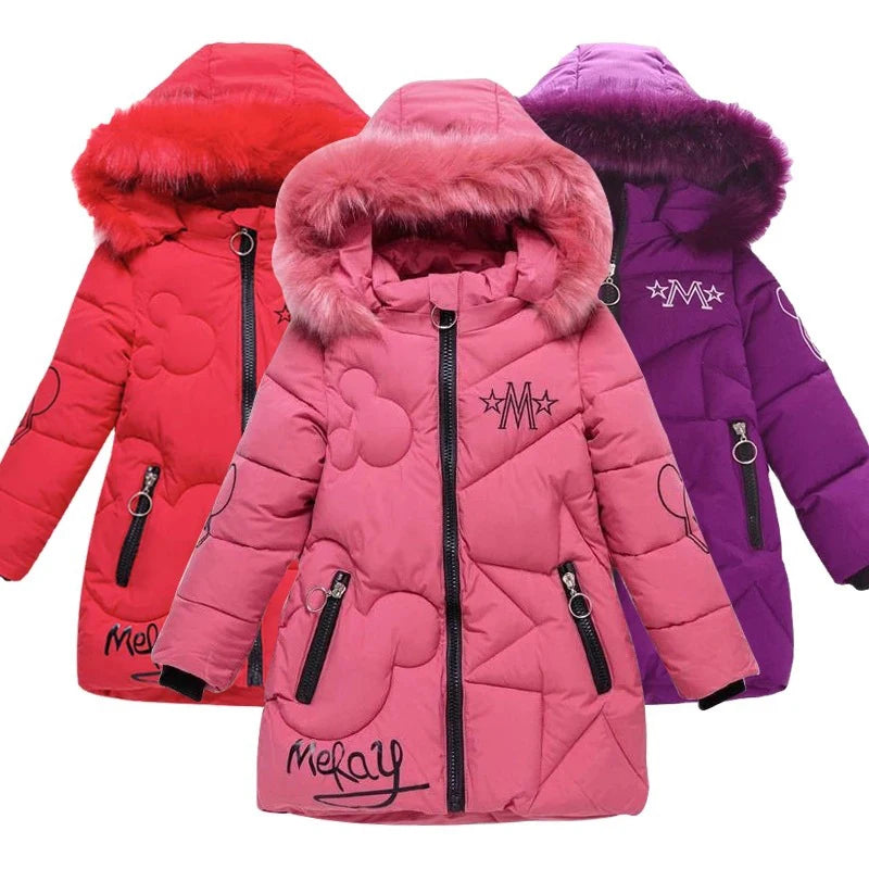 Girls Hooded Winter Coat | Waterproof Warm Jacket 3-12Y